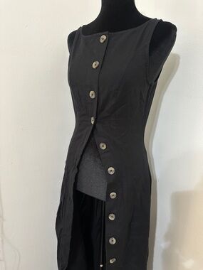 ASOS Black Button-Front Maxi Dress